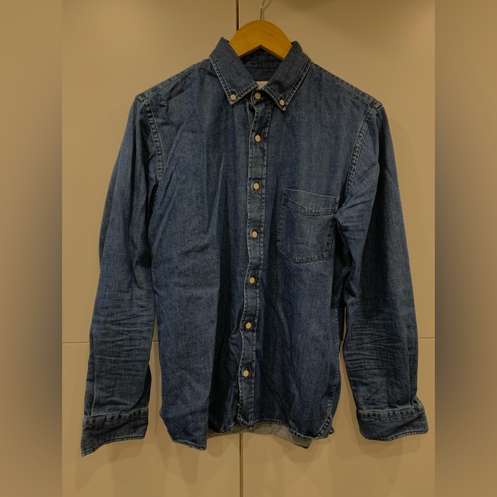 Peter Manning denim shirt button down long sleeve men’s size 3